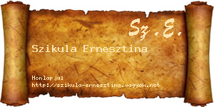 Szikula Ernesztina névjegykártya